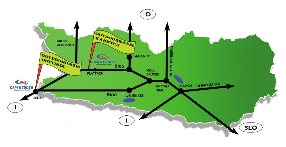 Verkehrsspinne CAM - Kärnten Rafting